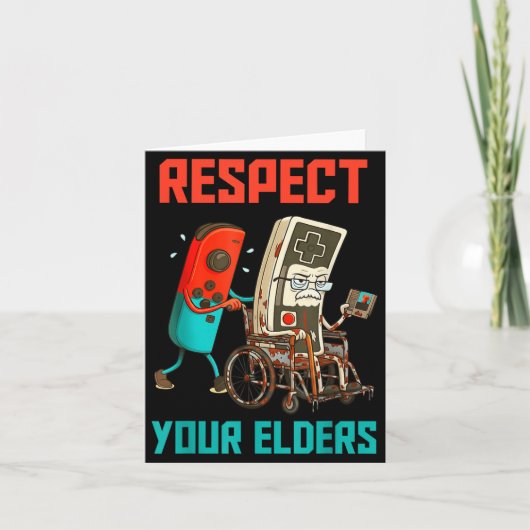 Respect Your Elders Retro Gaming Video Gamer 80s B Kaart (Voorkant)