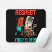 Respect Your Elders Retro Gaming Video Gamer 80s B Muismat (Met muis)