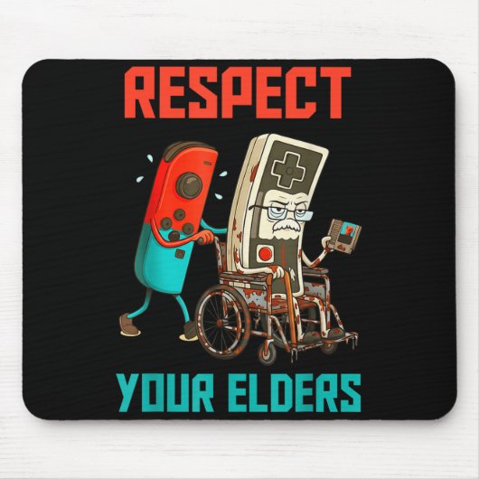 Respect Your Elders Retro Gaming Video Gamer 80s B Muismat (Voorkant)