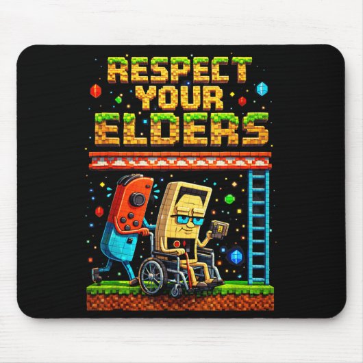 Respect Your Elders Retro Gaming Xel Gamer Control Muismat (Voorkant)