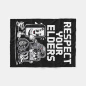 Respect Your Elders Retro Tech Camera Phone Cartoo Fleece Deken (Voorkant (Horizontaal))