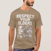 Respect Your Elders Retroech Camera Phone Cartoon  T-shirt (Voorkant)