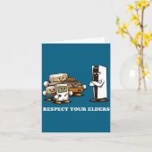 Respect Your Elders T Retro 90s Gaming  Kaart (Gele Bloem)