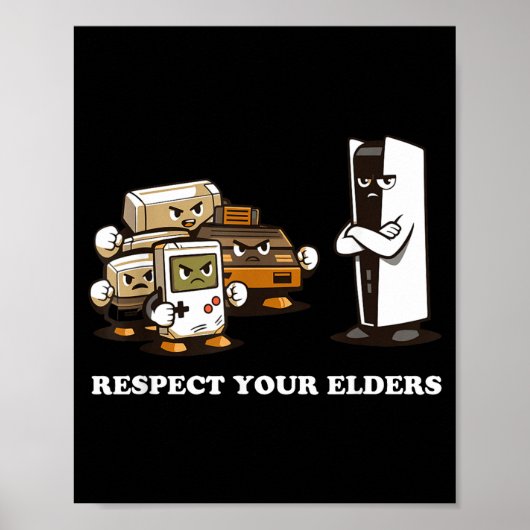 Respect Your Elders T Retro 90s Gaming  Poster (Voorkant)