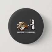 Respect Your Elders T Retro 90s Gaming  Ronde Button 5,7 Cm (Voorkant)