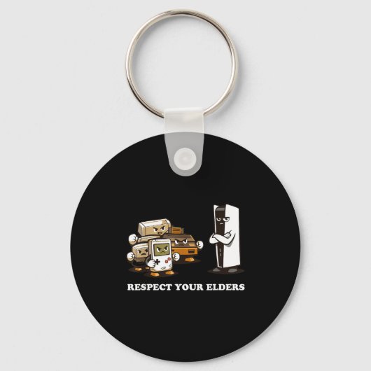Respect Your Elders T Retro 90s Gaming  Sleutelhanger (Voorkant)