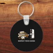 Respect Your Elders T Retro 90s Gaming  Sleutelhanger (Voorkant)