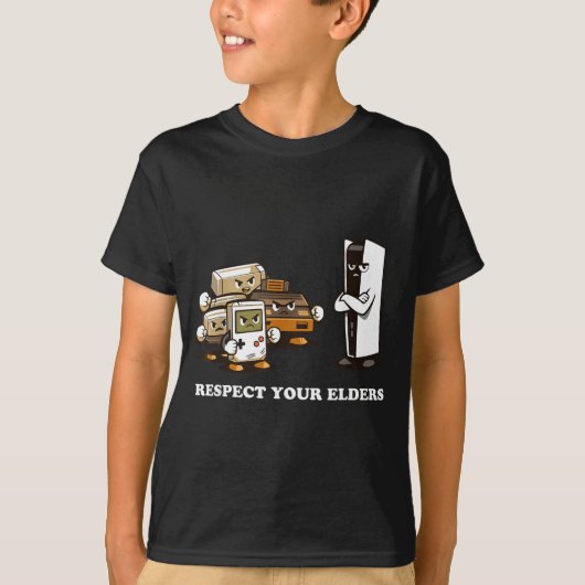 Respect Your Elders T Retro 90s Gaming  T-shirt (Voorkant)