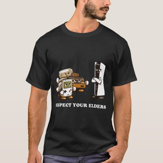 Respect Your Elders T Retro 90s Gaming  T-shirt (Voorkant)