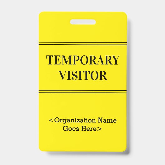 Respectabel "TEMPORAIRE BEZOEKER" Badge (Voorzijde)