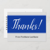 Respectabele, elegante "Bedankt!" Briefkaart (Voorkant / Achterkant)