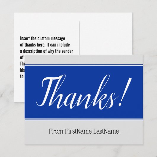 Respectabele, elegante "Bedankt!" Briefkaart (Voorkant / Achterkant)