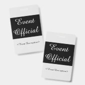 Respectabele "Evenementenfunctionaris"-badge Badge (Voor- en achterkant)