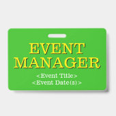 Respectabele "EVENT MANAGER" Badge (Achterkant)