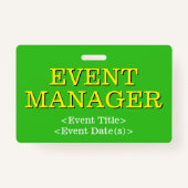Respectabele "EVENT MANAGER"-badge Badge (Achterkant)