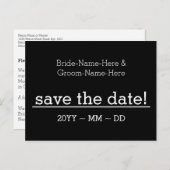Respectabele "save the date!" Briefkaart (Voorkant / Achterkant)