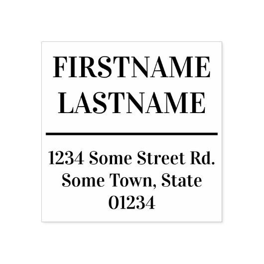 Respectabele, schone, elegante naam + adres rubberstempel (Afrduk)