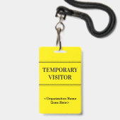 Respectabele "TEMPORAIRE BEZOEKER" Badge (Achterkant met lanyard)