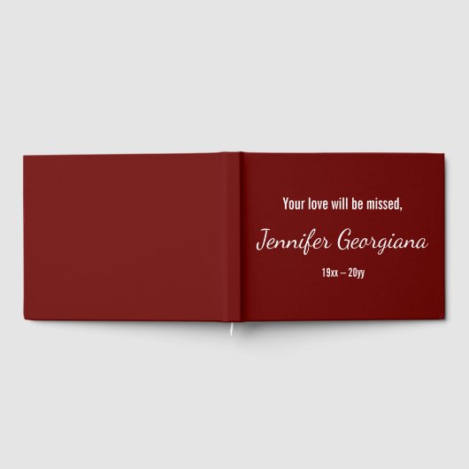 Respectable & gepersonaliseerde condoleances Gaste Gastenboek (Volledig)