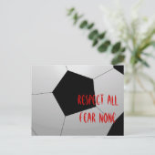 Respecteer alles, vrees geen Voetbal Briefkaart (Staand voorkant)