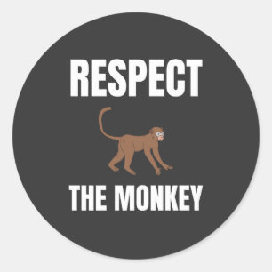 Respecteer de aap ronde sticker