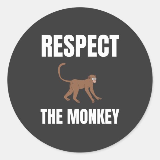 Respecteer de aap ronde sticker (Voorkant)