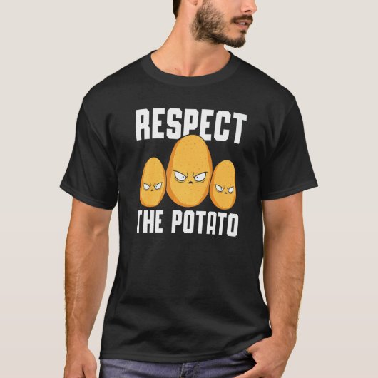 Respecteer de aardappel spud life Vegan fries om T-shirt (Voorkant)