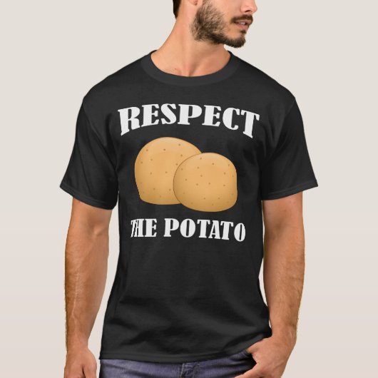 Respecteer De Aardappel T-shirt Funny Aardappellie (Voorkant)