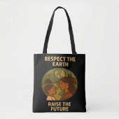 Respecteer de Aarde, Verhoog de Toekomst Tote Bag (Voorkant)