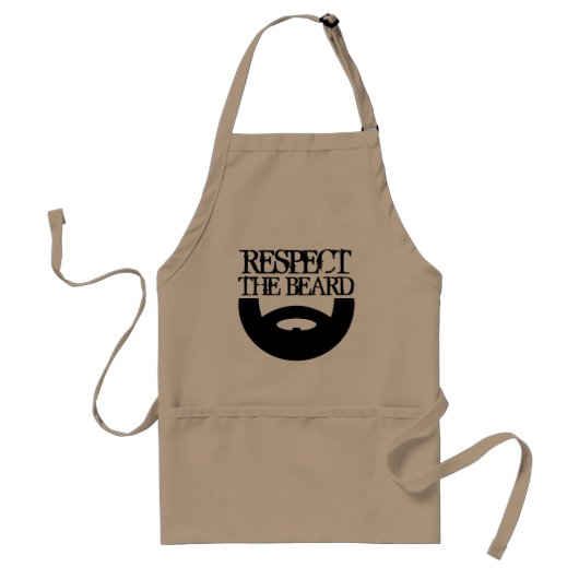 Respecteer de baard BBQ schort voor mannen | Khaki (Voorkant)