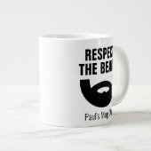 Respecteer de baard grappig extra groot jumboforma grote koffiekop (Voorkant rechts)