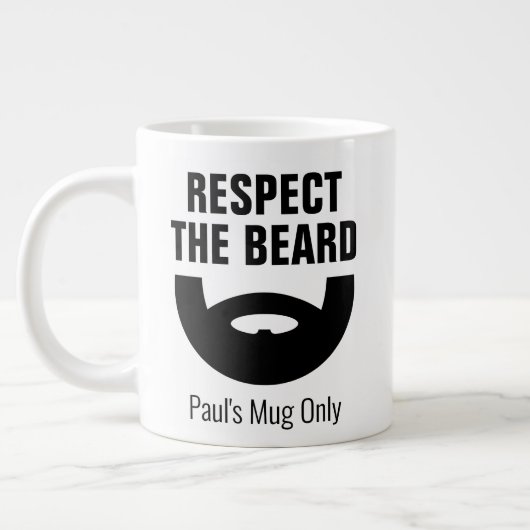 Respecteer de baard grappig extra groot jumboforma grote koffiekop (Links)