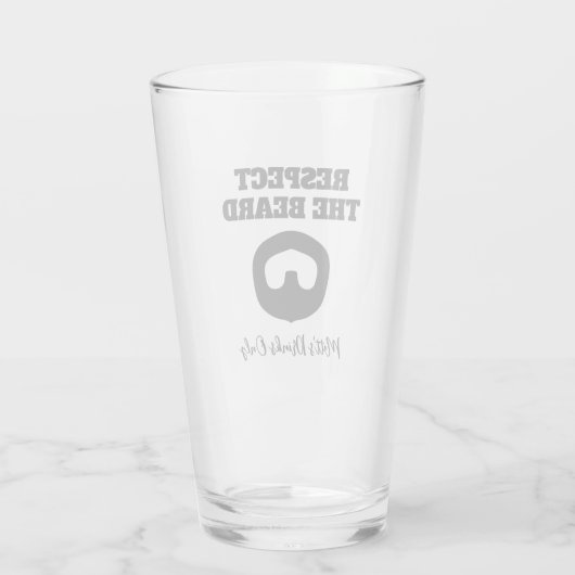 Respecteer de baard grappig geitenbier glas cadeau (Achterkant)