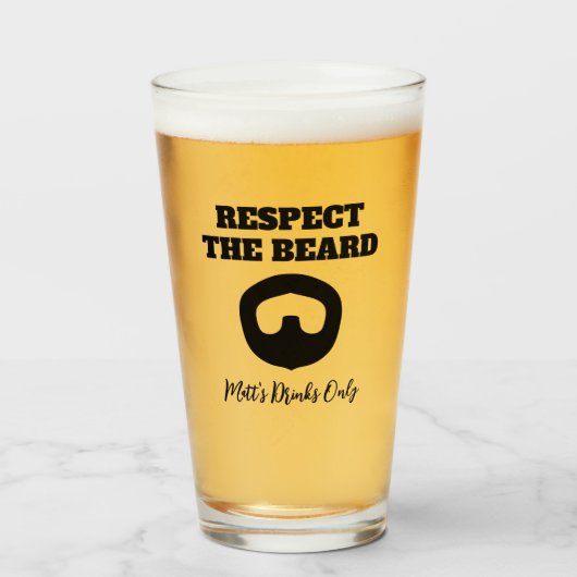 Respecteer de baard grappig geitenbier glas cadeau (Voorkant gevuld)