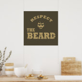 Respecteer de baard grappige baardige gezegden poster (Keuken)
