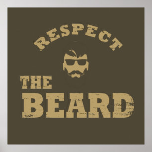 Respecteer de baard grappige baardige gezegden poster