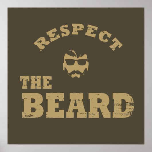 Respecteer de baard grappige baardige gezegden poster (Voorkant)