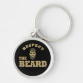 Respecteer de baard grappige bebaarde gezegden sleutelhanger (Voorkant)