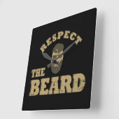 Respecteer de baard grappige bebaarde gezegden vierkante klok (Hoek)