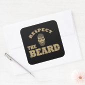 Respecteer de baard grappige bebaarde gezegden vierkante sticker (Envelop)