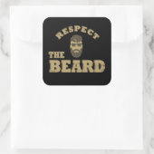 Respecteer de baard grappige bebaarde gezegden vierkante sticker (Tas)