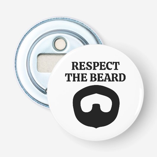 Respecteer de baard grappige geitentekening magnet button flesopener (Voorkant)