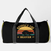 Respecteer De Bever Retro Zonsondergang Plunjezak (Achterkant)