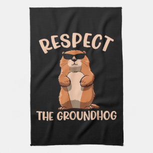Respecteer de bosmarmot - bosmarmot dag theedoek