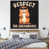 Respecteer de bosmarmot - bosmarmotdag canvas afdruk (Insitu (Slaapkamer))