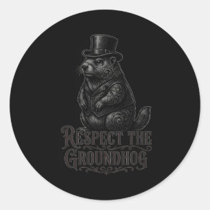 Respecteer De Bosmarmot Funny Groundhog Day Punxsu Ronde Sticker
