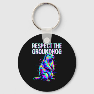Respecteer De Bosmarmot Funny Groundhog Day Retro Sleutelhanger