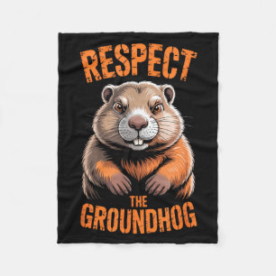 Respecteer De Bosmarmot Funny Holiday Punxsutawney Fleece Deken