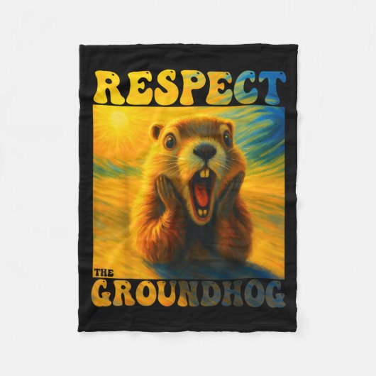 Respecteer De Bosmarmot Funny Woodchuck Lieve Kind Fleece Deken (Voorkant)