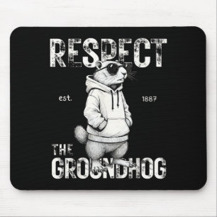 Respecteer De Bosmarmot Funny Woodchuck Mannen Ret Muismat